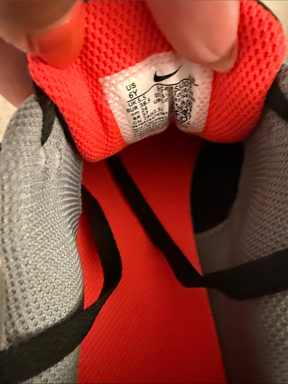 Nike Kids Black/Gray/Red Air Max Style Sneakers - Picture 7 of 7